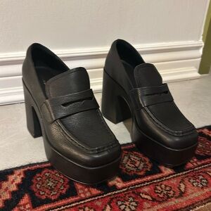 Leather Platform Loafers